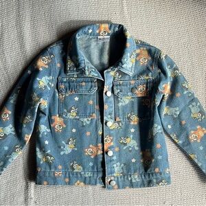 Kids Bluey & Bingo Patterned Jean Jacket